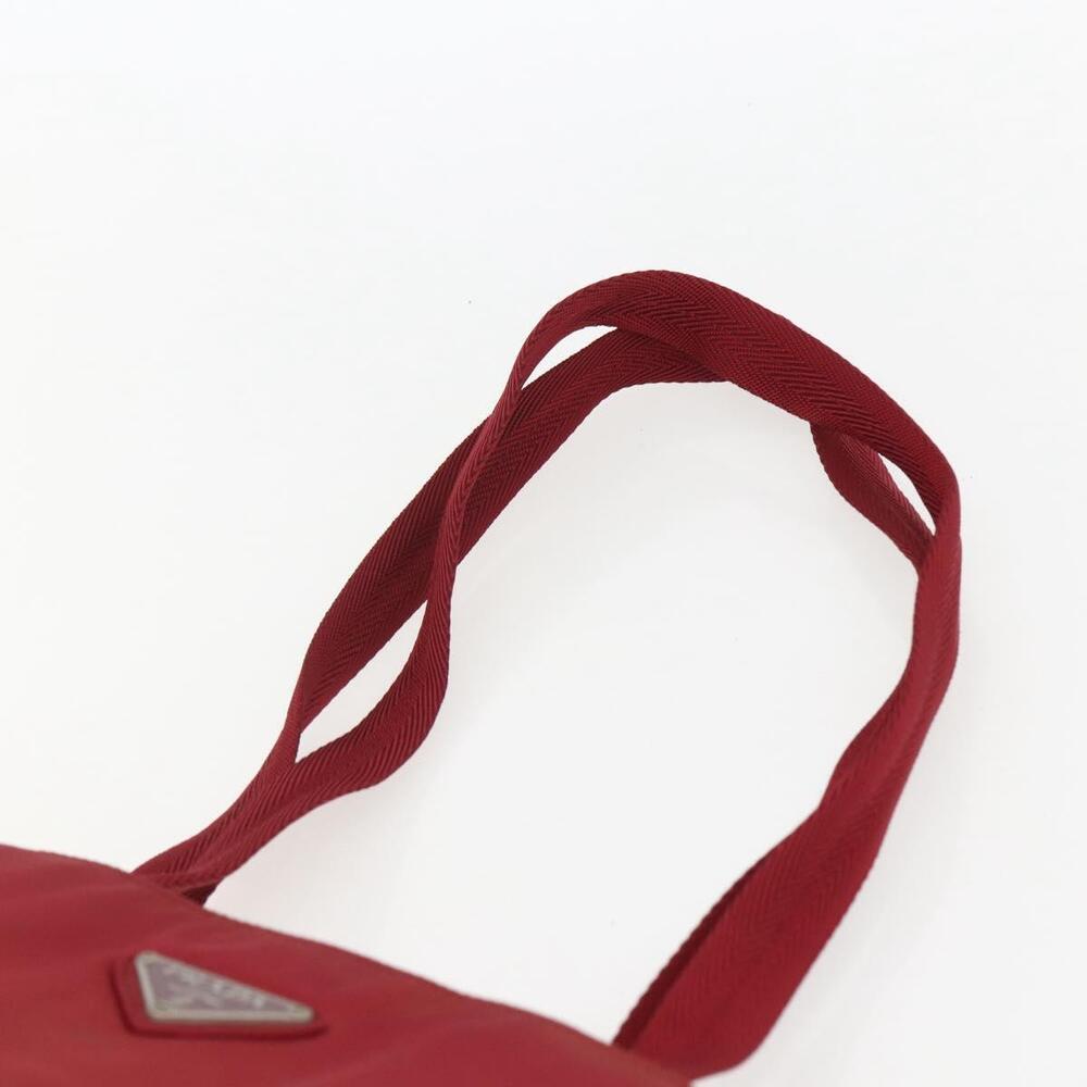 PRADA Tote Bag Nylon Red Silver Auth 156926 - Picture 8 of 16